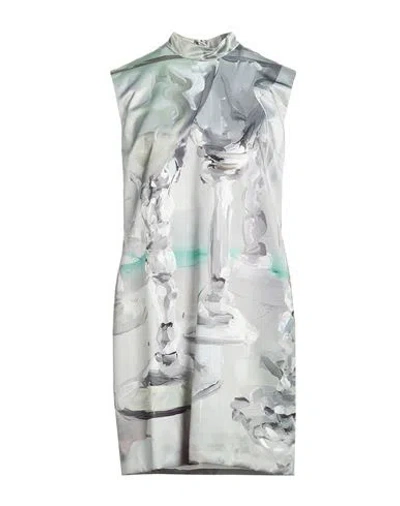 Msgm Woman Mini Dress Sage Green Size 4 Polyester In Gray