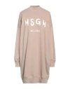 Msgm Woman Mini Dress Sand Size Xs Cotton In Beige