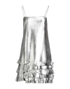 Msgm Woman Mini Dress Silver Size 4 Polyester