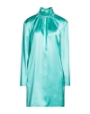 Msgm Woman Mini Dress Turquoise Size 2 Viscose, Elastane In Blue