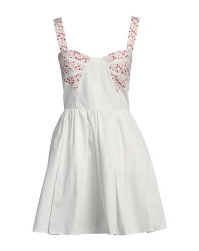 Msgm Woman Mini Dress White Size 4 Cotton
