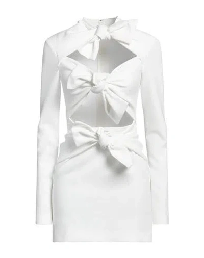 Msgm Woman Mini Dress White Size 4 Polyester, Elastane