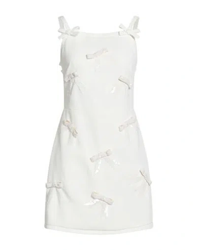 Msgm Woman Mini Dress White Size 4 Polyester, Pvc - Polyvinyl Chloride, Viscose In Neutral