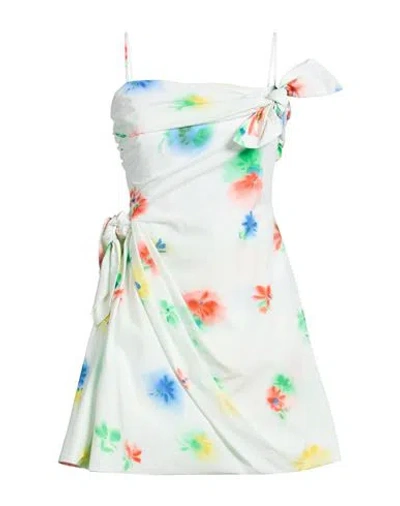Msgm Woman Mini Dress White Size 6 Cotton