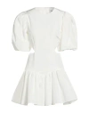 Msgm Woman Mini Dress White Size 8 Viscose, Linen