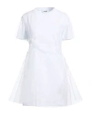 Msgm Woman Mini Dress White Size L Cotton