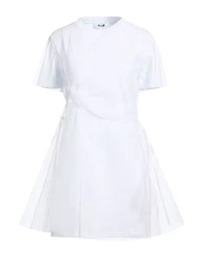 Msgm Woman Mini Dress White Size L Cotton