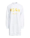 Msgm Woman Mini Dress White Size M Cotton