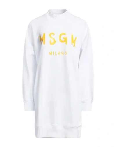 Msgm Woman Mini Dress White Size M Cotton