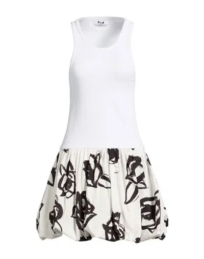 Msgm Woman Mini Dress White Size S Cotton, Elastane