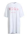 Msgm Woman Mini Dress White Size Xl Cotton