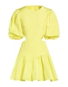 Msgm Woman Mini Dress Yellow Size 2 Viscose, Linen In Yellow