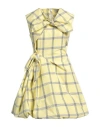 Msgm Check-pattern Sleeveless Dress In Yellow