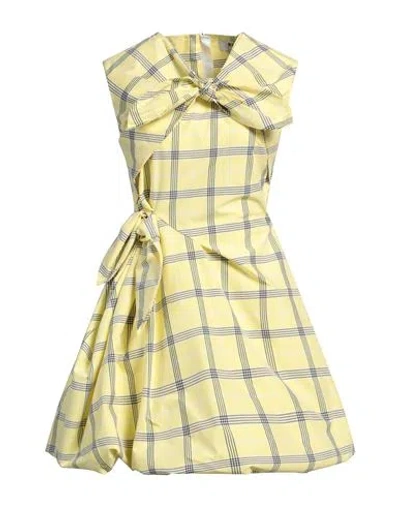 Msgm Check-pattern Sleeveless Dress In Yellow
