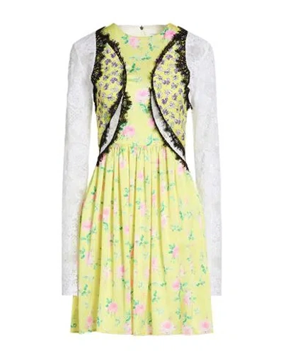 Msgm Woman Mini Dress Yellow Size 4 Polyester In Green