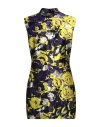 Msgm Woman Mini Dress Yellow Size 8 Polyester, Polyamide, Metallic Fiber