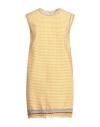 Msgm Woman Mini Dress Yellow Size 6 Viscose, Linen, Polyester, Cotton
