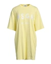 Msgm Woman Mini Dress Yellow Size L Cotton In Yellow