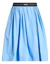 Msgm Woman Mini Skirt Azure Size 2 Cotton In Blue
