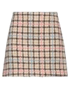 Msgm Plaid-check Textured Mini Skirt In Beige
