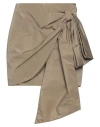 Msgm Woman Mini Skirt Beige Size 8 Polyester In Beige