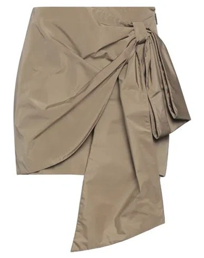 Msgm Woman Mini Skirt Beige Size 8 Polyester