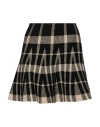 Msgm Checked Pleated Mini Skirt In Black
