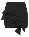 Msgm Woman Mini Skirt Black Size 8 Polyester, Elastane