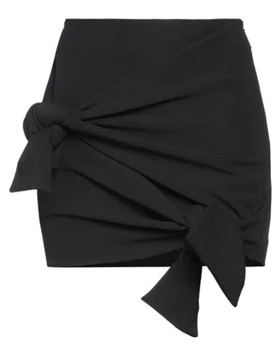 Msgm Woman Mini Skirt Black Size 10 Polyester, Elastane