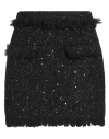 Msgm Black Mini-skirt With Multicolor Sequins In Fringed Fabric Woman In Black