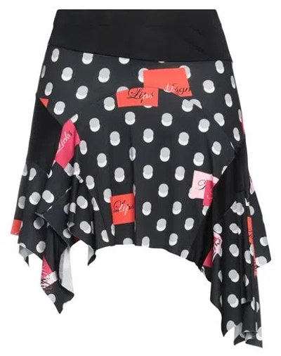 Msgm Woman Mini Skirt Black Size 4 Polyester, Elastane
