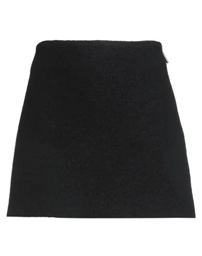 Msgm Woman Mini Skirt Black Size 4 Virgin Wool