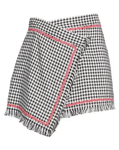 Msgm Woman Mini Skirt Black Size 4 Viscose, Linen, Polyester, Cotton