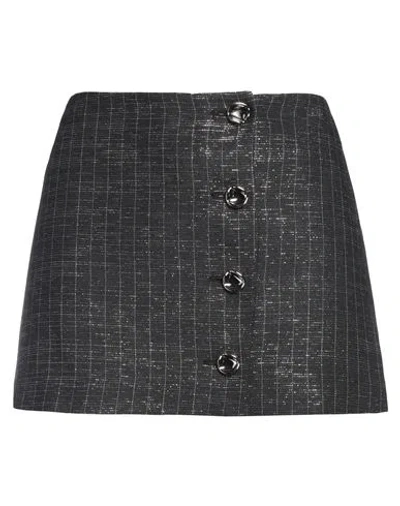 Msgm Woman Mini Skirt Black Size 4 Wool, Viscose, Polyester In Blue