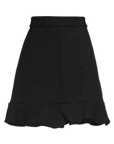 Msgm Woman Mini Skirt Black Size 8 Polyamide