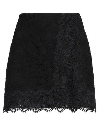 Msgm Woman Mini Skirt Black Size 6 Polyamide, Cotton
