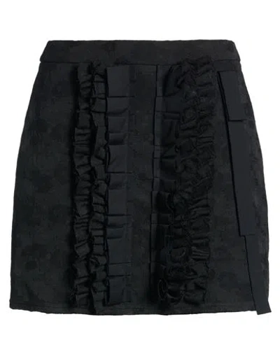 Msgm Woman Mini Skirt Black Size 8 Polyester, Cotton