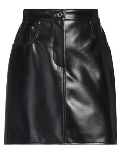Msgm Woman Mini Skirt Black Size 8 Polyester, Cotton