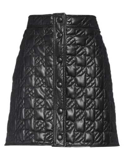 Msgm Woman Mini Skirt Black Size 8 Polyester, Polyurethane Coated