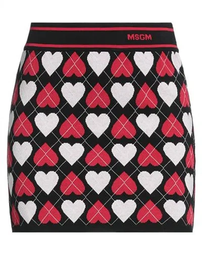 Msgm Woman Mini Skirt Black Size L Viscose, Polyester