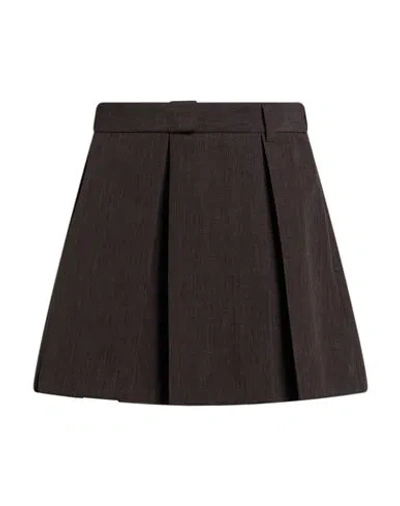 Msgm Woman Mini Skirt Charcoal Size 0 Polyester In Gray