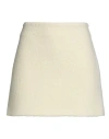 Msgm Woman Mini Skirt Cream Size 8 Virgin Wool