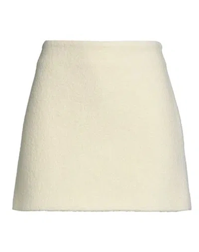 Msgm Woman Mini Skirt Cream Size 8 Virgin Wool