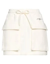 Msgm Woman Mini Skirt Cream Size Xl Cotton In White