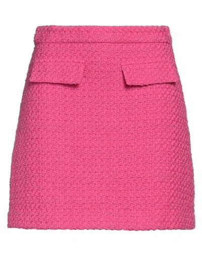 Msgm Woman Mini Skirt Fuchsia Size 8 Cotton, Polyamide In Pink