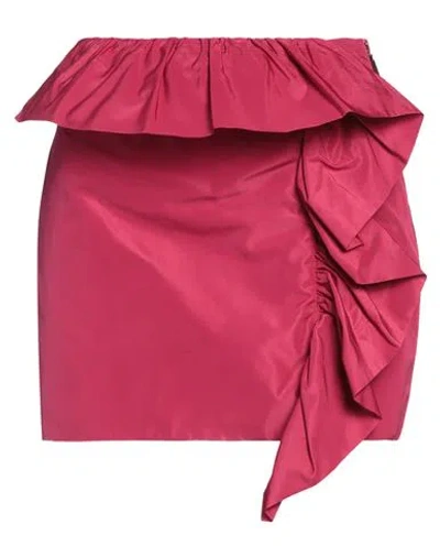 Msgm Woman Mini Skirt Fuchsia Size 4 Polyester In Pink