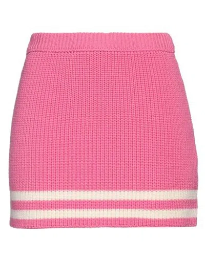Msgm Woman Mini Skirt Fuchsia Size S Merino Wool In Pink