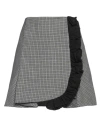 Msgm Ruffled-trim Wool Mini Skirt In Grey
