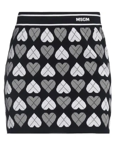 Msgm Woman Mini Skirt Grey Size L Viscose, Polyester In Black