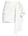 Msgm White Wool Skirt In White